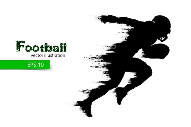 Silhouette eines fußballspielers. rugby. american football. illustration