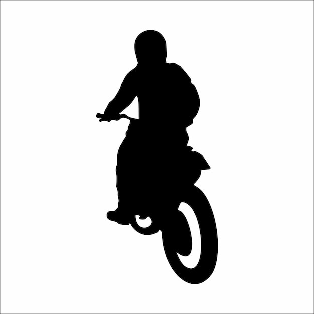 Vektor silhouette eines mannes, der auf einem motorrad fährt