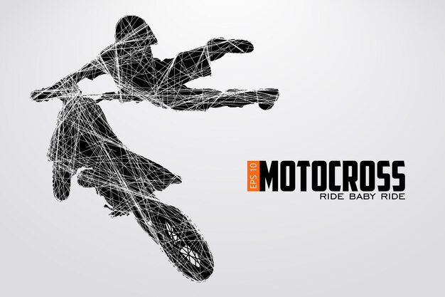 Vektor silhouette eines motocross-fahrers