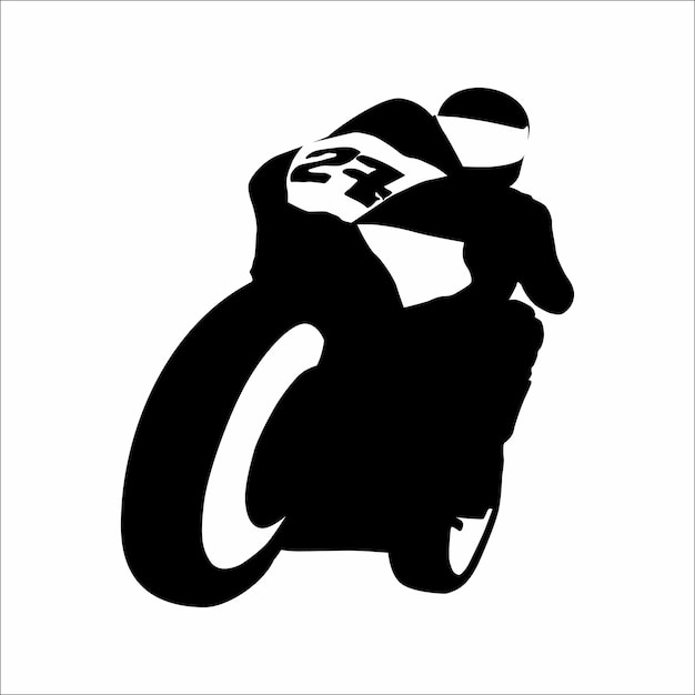 Vektor silhouette eines motorradrennfahrers