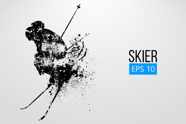 Vektor silhouette eines skifahrers