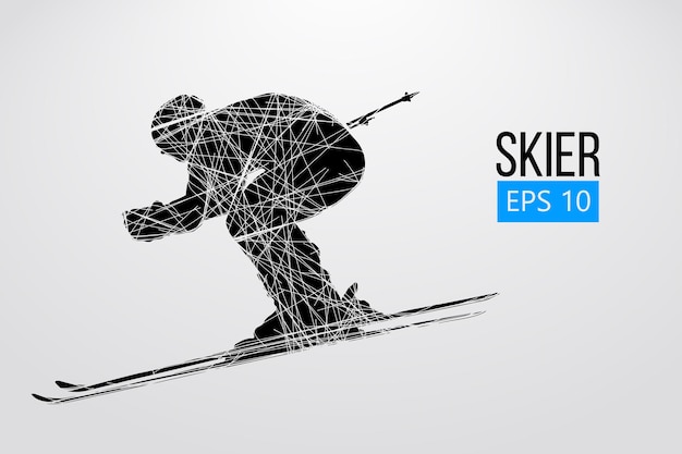 Silhouette eines skifahrers