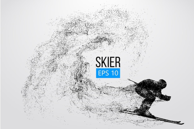 Silhouette eines Skifahrers