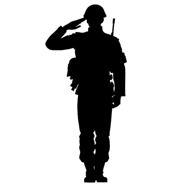 Silhouette eines soldaten der militärarmee vektor-illustration