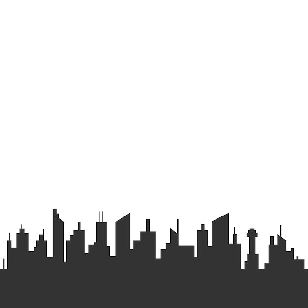 Silhouette eines Stadtgebäudes