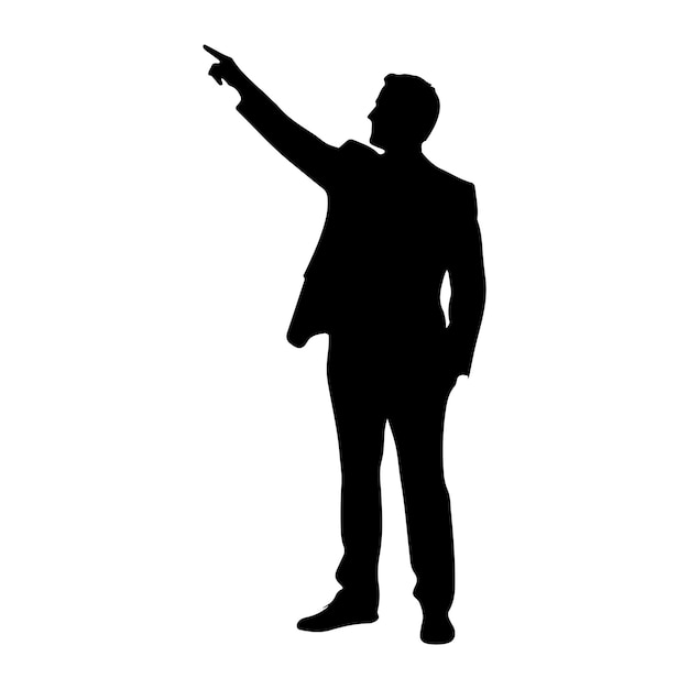 Vektor silhouette eines unternehmensführers mit einem visionären hintergrundvektor