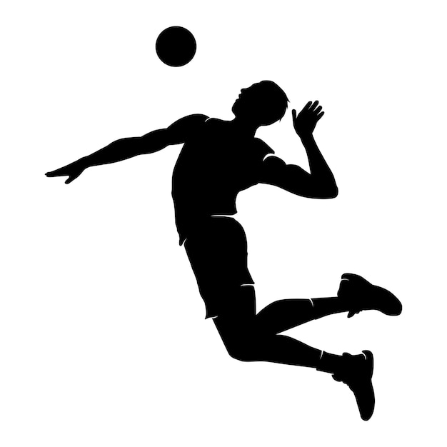 Vektor silhouette eines volleyballspielers