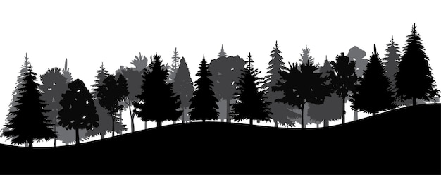 Silhouette Forest Park Design Vektor isoliert