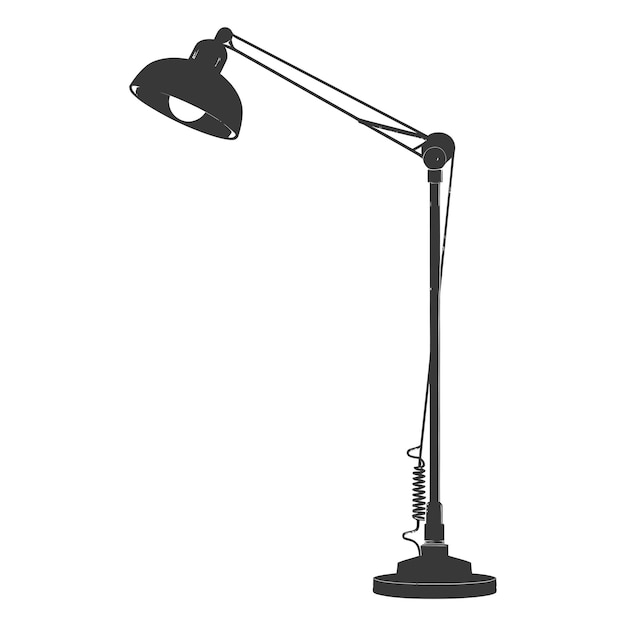 Vektor silhouette-fußlampe nur schwarze farbe