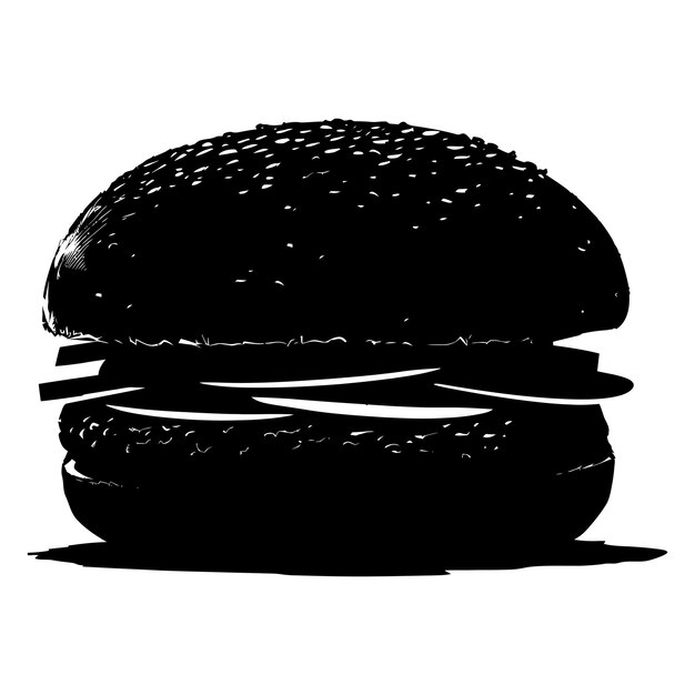 Silhouette-hamburger nur in schwarzer farbe