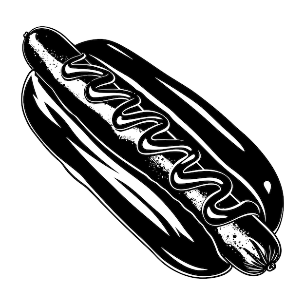 Silhouette Hotdog nur schwarze Farbe