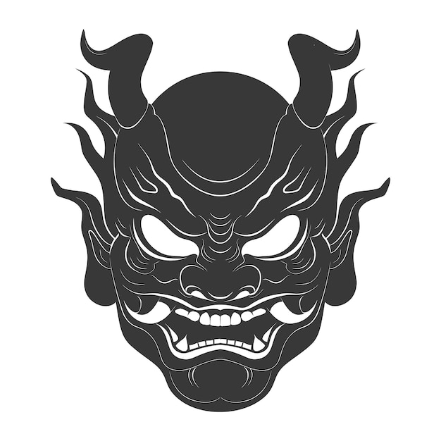 Vektor silhouette japanische traditionelle maske tengu maske nur schwarze farbe