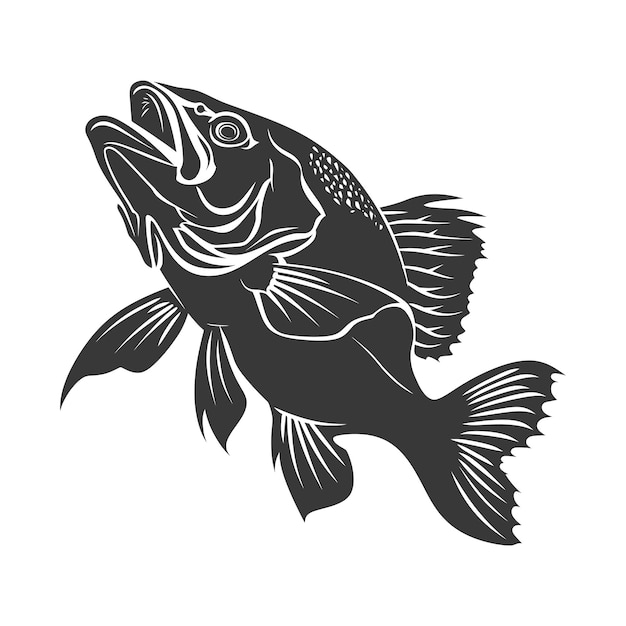 Vektor silhouette kabeljau fisch tier nur schwarze farbe