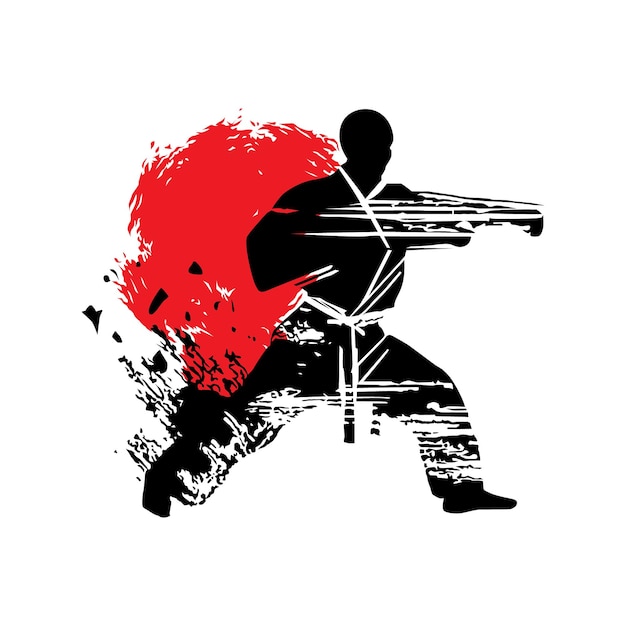 Silhouette kampfkunst. perfekt für karate-, judo- und andere kampfkunstlogos und -ikonen