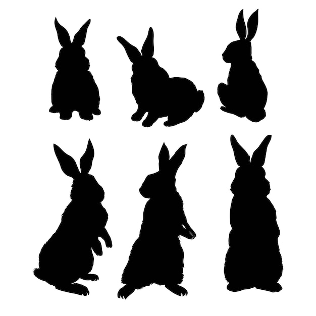 Silhouette-kaninchen-vektor-illustration