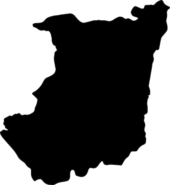 Silhouette-karte von nordkivu, demokratische republik kongo