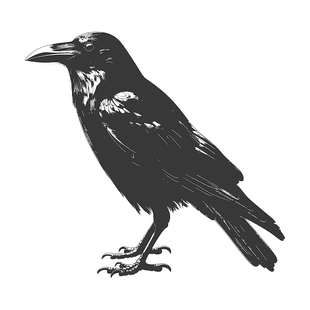 Vektor silhouette krähenvogel schwarze farbe nur vollkörper