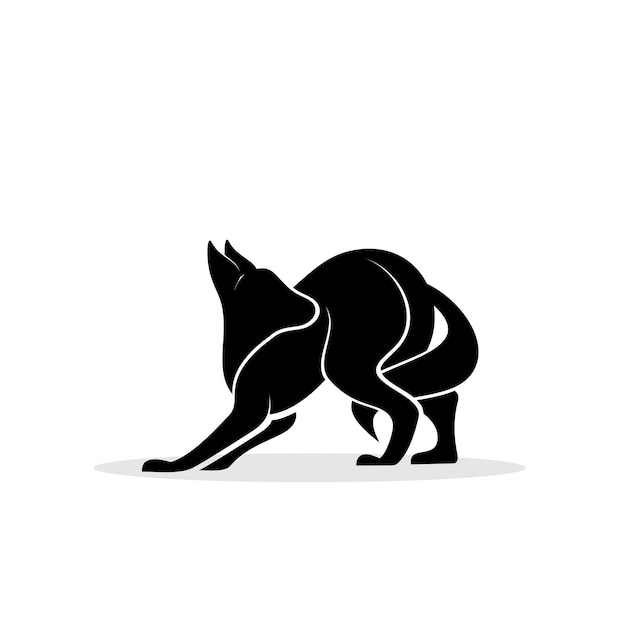 Silhouette logo design wolf tier