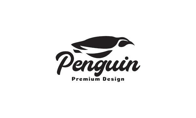 Silhouette moderner vogel pinguin schwimmen logo symbol symbol vektorgrafik design illustration