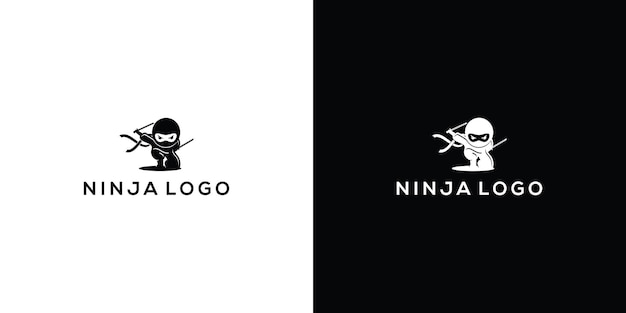 Silhouette ninja-logo premium-vektor