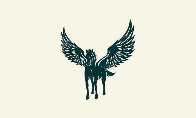 Vektor silhouette pegasus moderne logo-vorlage