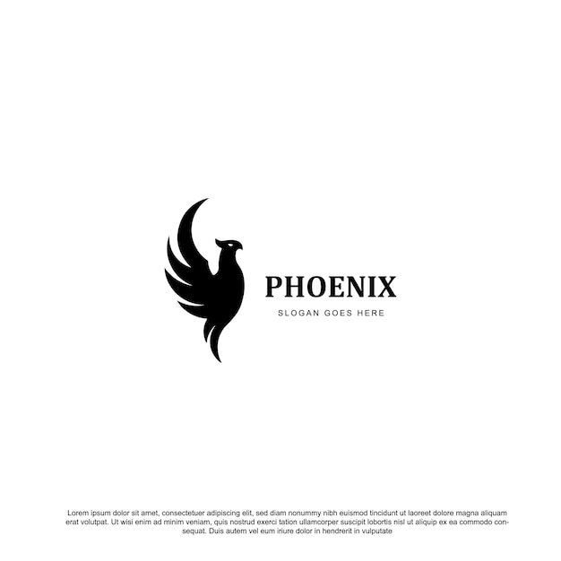 Silhouette phönix-logo-design-vektor