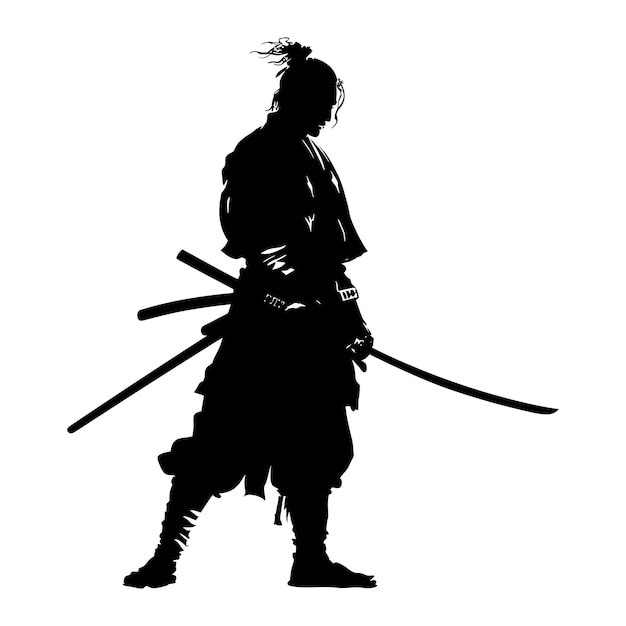 Vektor silhouette samurai schwarze farbe nur vollkörper