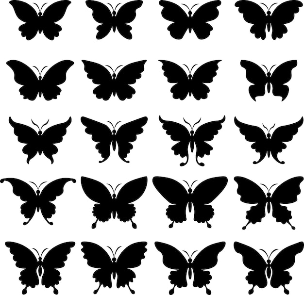 Vektor silhouette-schmetterling-vektor-design