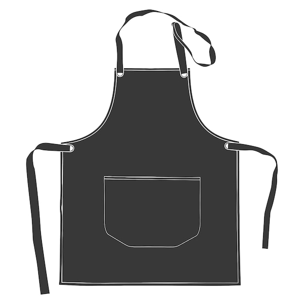 Vektor silhouette schürze küchengeräte nur schwarze farbe