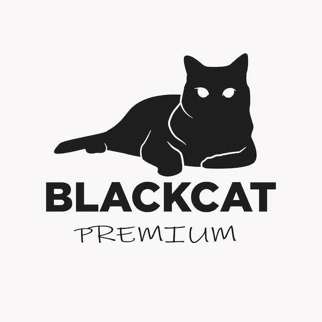 Silhouette schwarze katze logo-design-firma