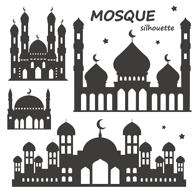 Vektor silhouette-set der moschee