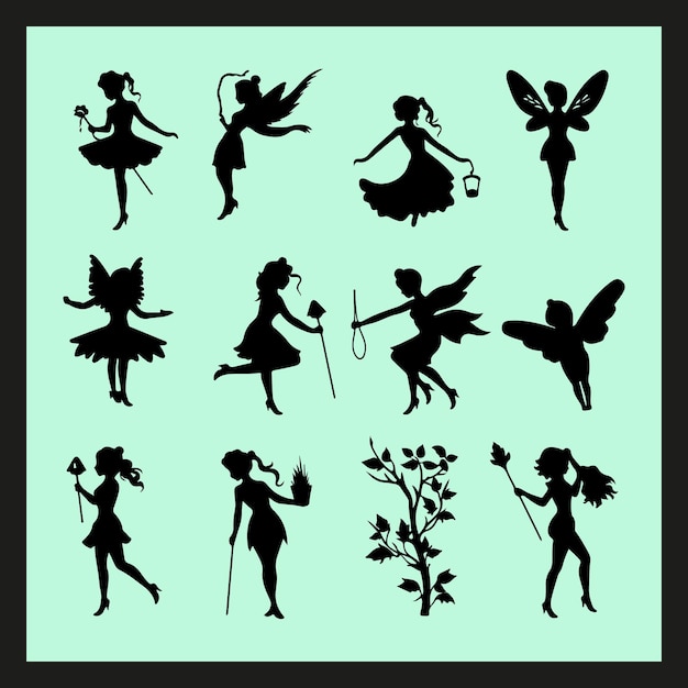 Silhouette-Set für Feen