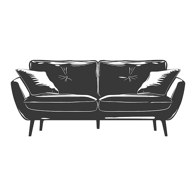 Silhouette skandinavisches sofa nur schwarze farbe