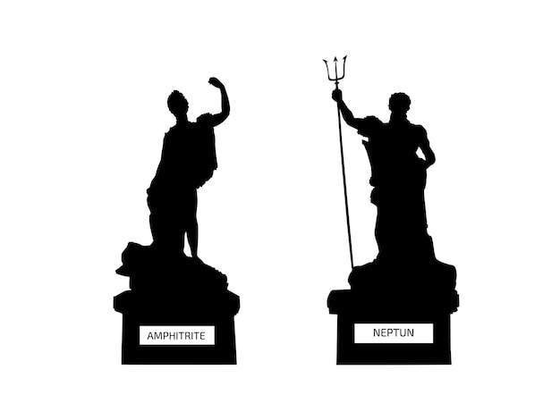 Vektor silhouette statuen mythologie