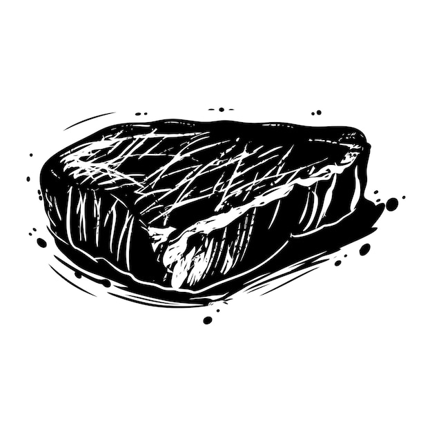 Vektor silhouette-steak-lebensmittel nur schwarze farbe