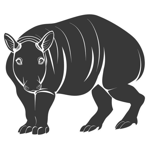 Silhouette tapir tier nur schwarze farbe