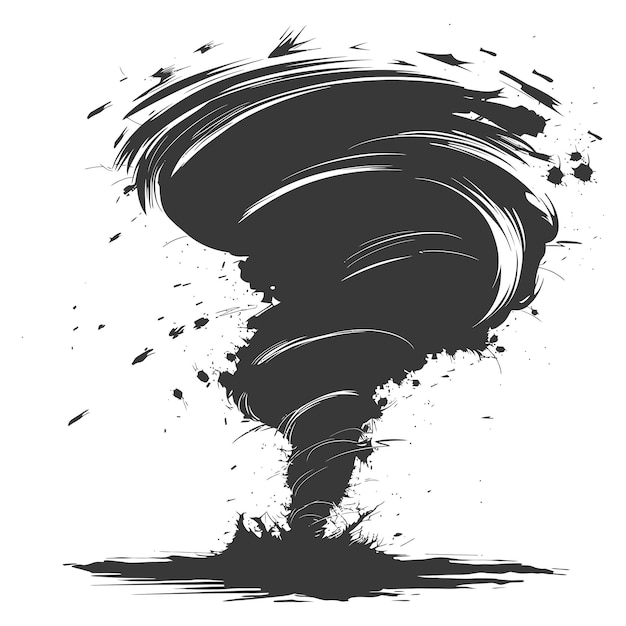 Vektor silhouette tornado wirbelwind nur schwarze farbe