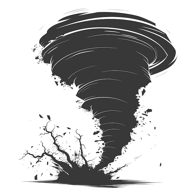 Vektor silhouette tornado wirbelwind nur schwarze farbe