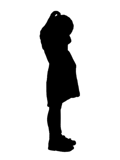 Silhouette Vektor eines traurigen kleinen Mädchens, das Mobbing weint