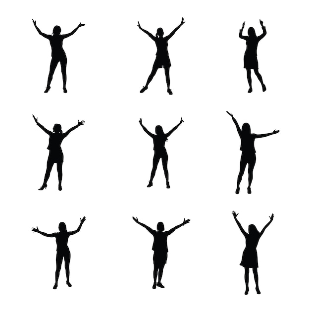 Silhouette von Frauen, die feiern