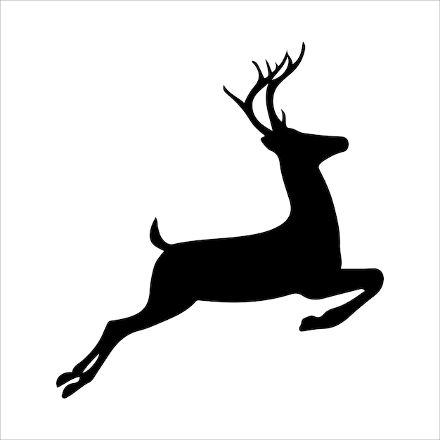 Silhouette von Jagdhirsch-Vektor, isoliert auf weißem Hintergrund