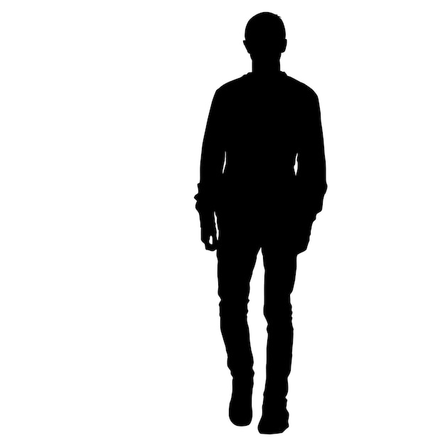 Vektor silhouette von menschen, die auf weißem hintergrund gehen