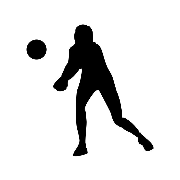 Vektor silhouette von menschen, die volleyball spielen