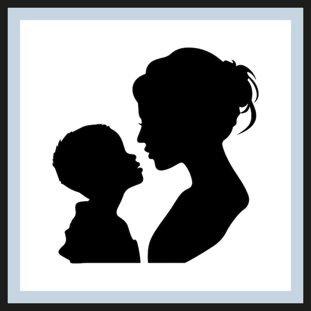 Vektor silhouette von mutter und baby