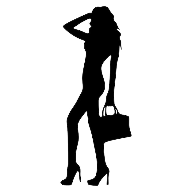 Vektor silhouette von sexy woman modemodellierung