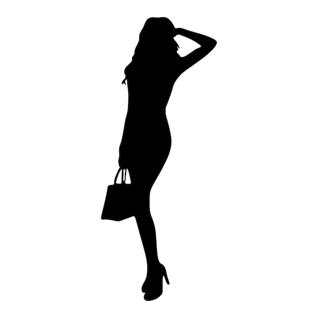 Silhouette von sexy woman modemodellierung