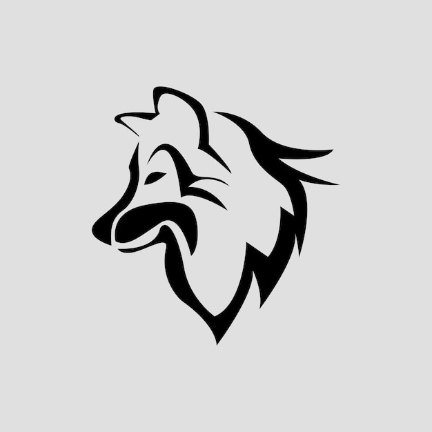 Silhouette wolf logo einfache inspiration