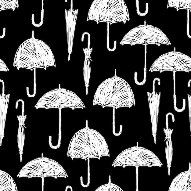 Silhouetten der regenschirme