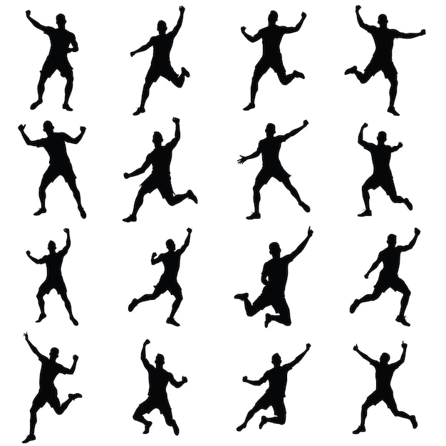 Silhouetten des springenden Mannes