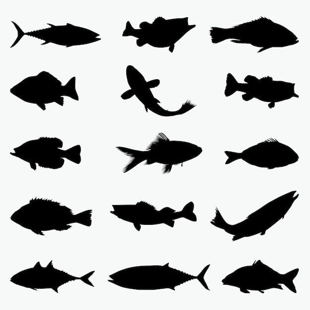 Silhouetten von Fischen